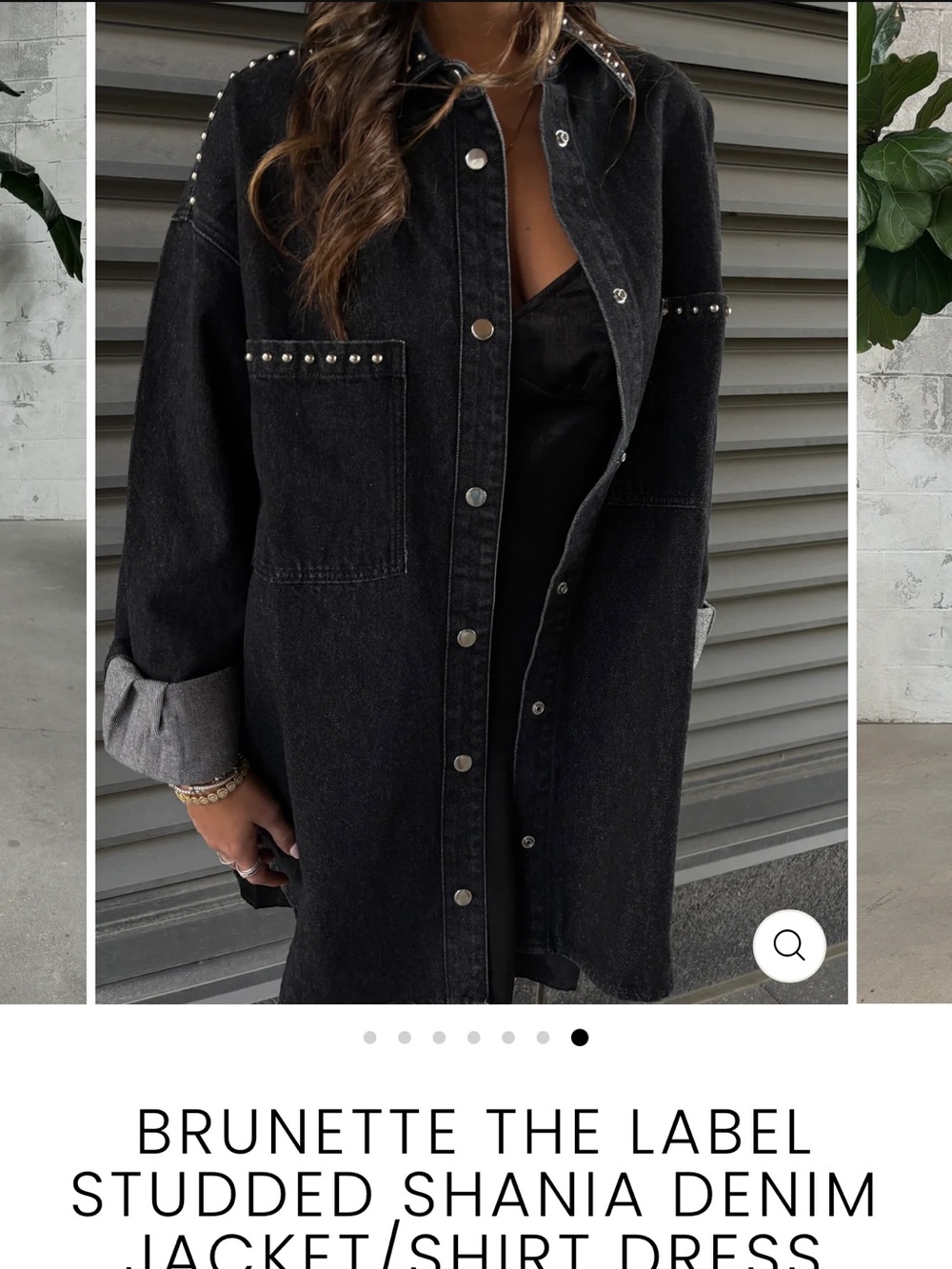 Brunette The Label Black Studded Shania Denim Jacket